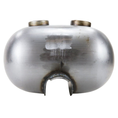 A stainless steel Moto Iron® 3.3 Gal. Mustang Tank on a white background.