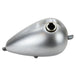 A custom chopper with a Moto IronĀ® 2.2 Gal. Axed Tank on a white background.