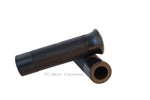 A pair of Moto Iron® Vintage Style 7/8" Diameter Black Grips with vintage style on a white background.