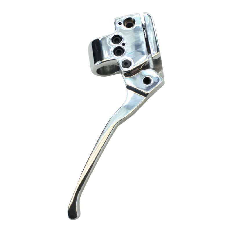 A GMA Polished Billet 1" Mechanical Clutch Control (Cable) handlebar lever for clutch controls on a white background.