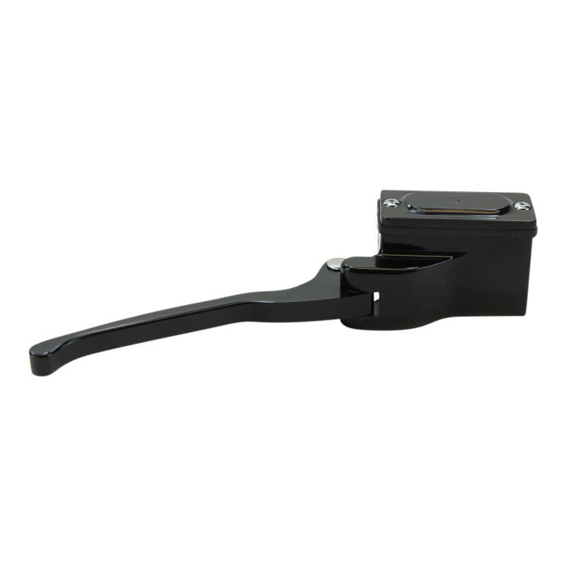 A GMA Black Billet 1" Front Brake Master Cylinder (RH 5/8) handle with hand controls on a white background.