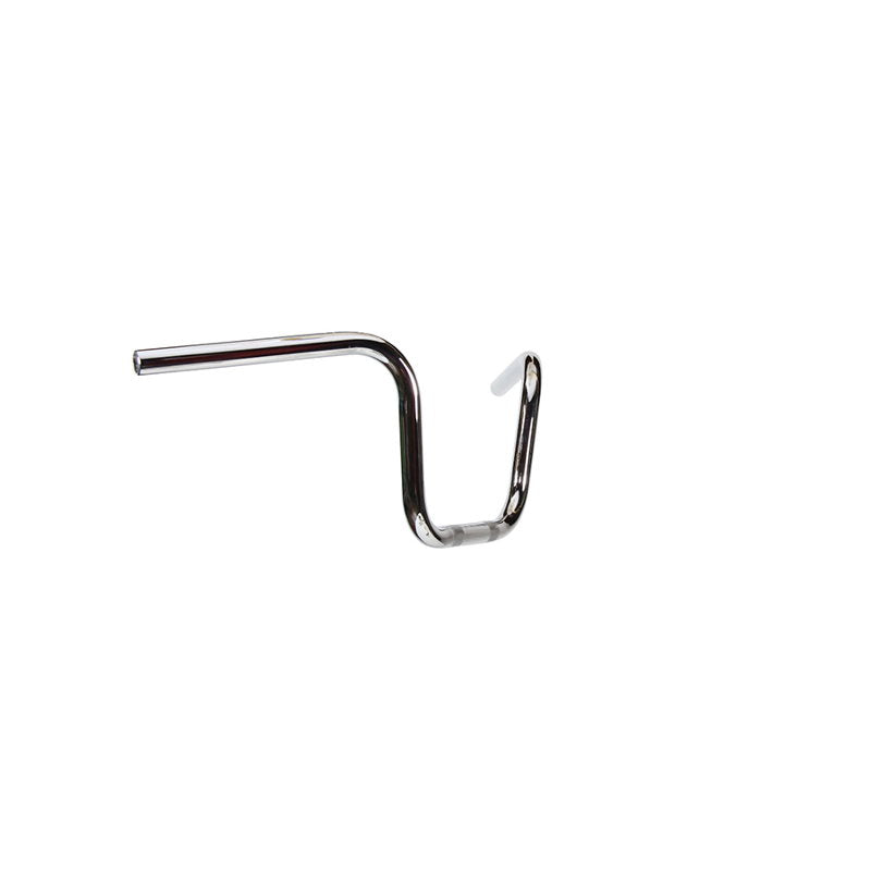 A TC Bros. chrome hook on a white background, perfect for showcasing your Harley with TC Bros. 1" Narrow Mini Apes Handlebars - 8" Chrome.