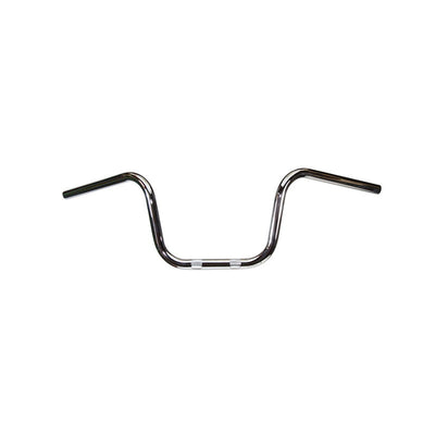 A TC Bros. 1" Narrow Mini Apes Handlebar - 8" Chrome on a white background, perfect for Harley enthusiasts.