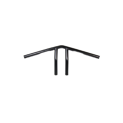 A TC Bros. 1" Whiskey Handlebar - Black on a white background, designed with black dimpled handlebars.