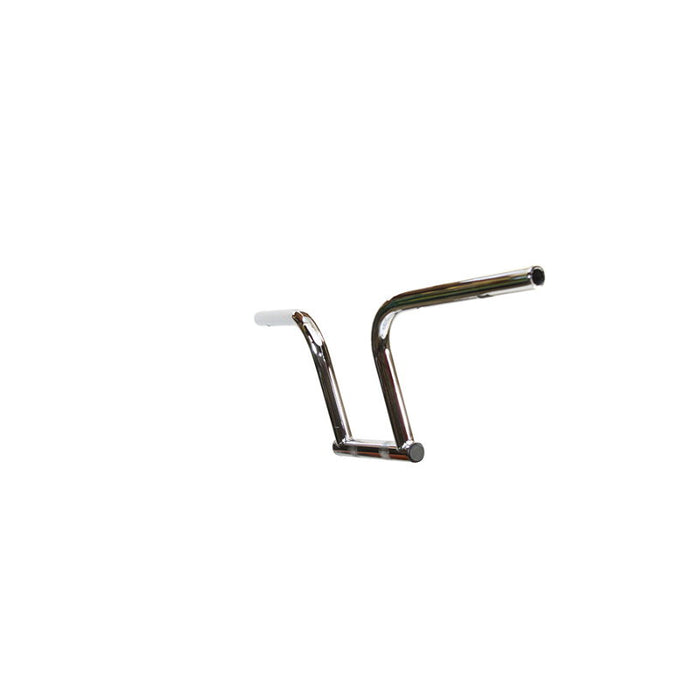 The TC Bros. 1" Speedline Handlebar, by TC Bros., features chrome construction with a wide rise and flat ends, set against a plain white background and inspired by the style of classic Harley handlebars.