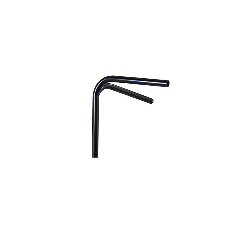 A pair of TC Bros. 1" Rabbit Handlebars - Black for custom chopper applications, dimpled for added grip, on a white background.