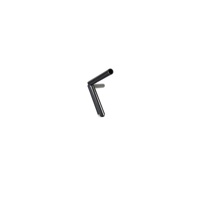 Two TC Bros. 1" Slant Z Handlebars—one chrome, one black—are shown parallel on a white background. Ideal for custom Harley or chopper upgrades, these quality bars are crafted by TC Bros.