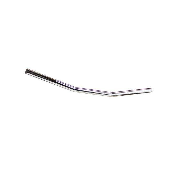 The TC Bros. 1" Drag Handlebar by TC Bros. is a straight chrome bicycle handlebar with a slight upward bend at both ends, styled like classic drag bars and shown on a white background.