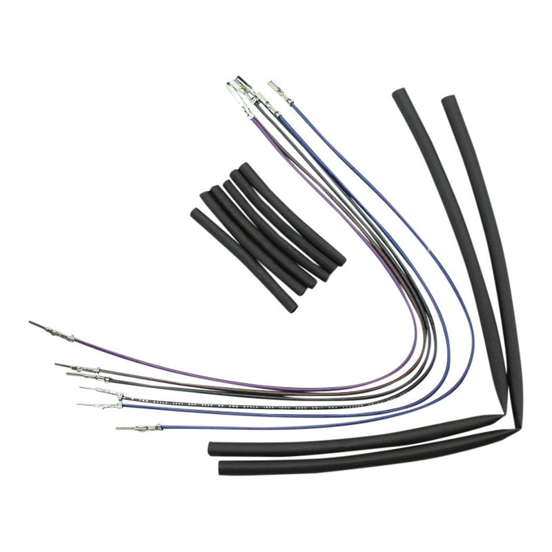 A set of Burly Extended Cable / Brake Line Kit For 16" Ape Hangers Harley Sportster XL 1997-2003 wires and Ape hanger handlebars for a motorcycle.