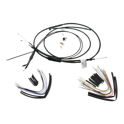 A Burly Extended Cable / Brake Line Kit For 12" Ape Hangers Harley Sportster XL 2004-2006 for a Harley Sportster motorcycle with wires.