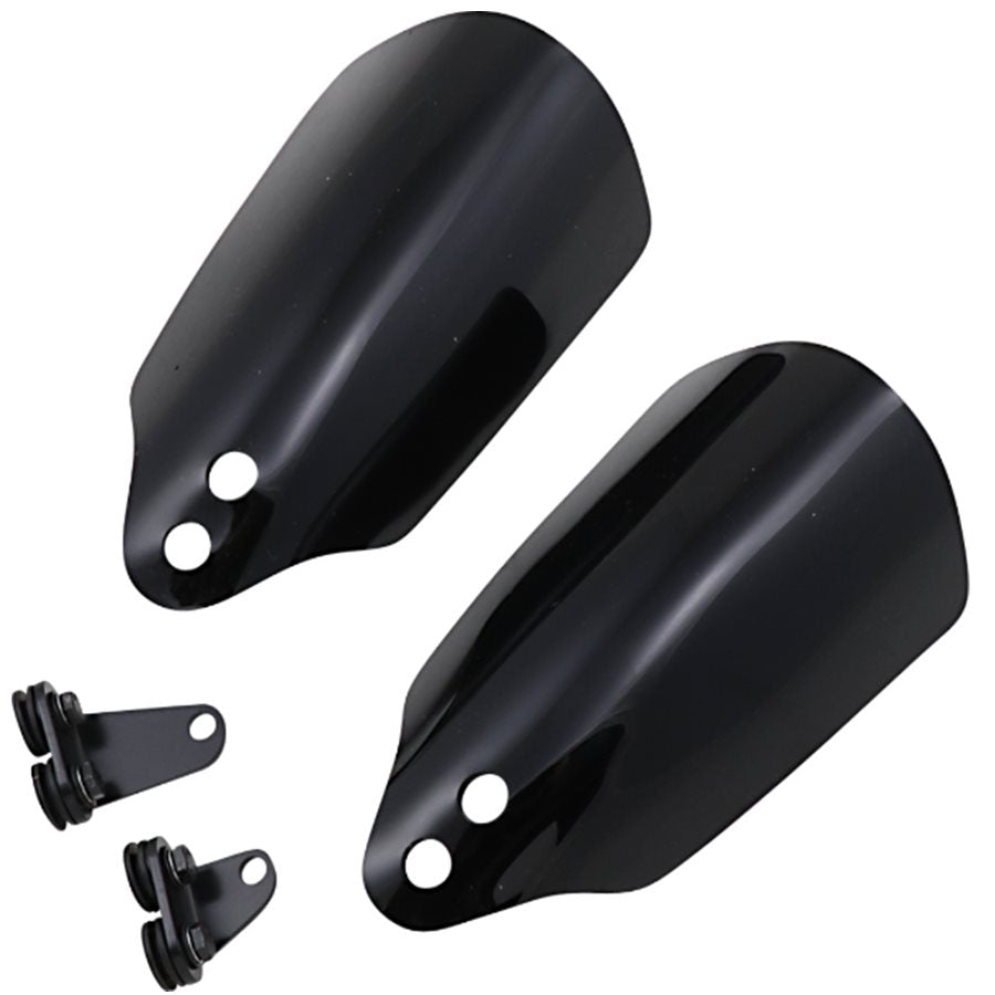 A pair of black Memphis Shades Hand Guards For Harley 1996-2017 on a white background.