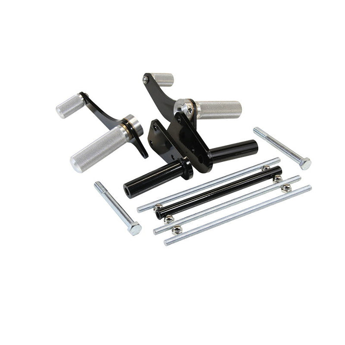 A set of TC Bros. Yamaha XS650 Forward Controls Kit hardware and screws for a Yamaha XS650 motorcycle.