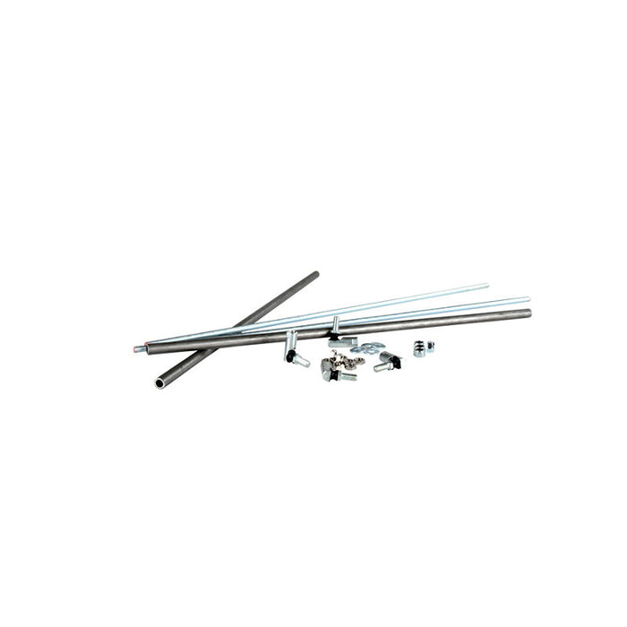 A pair of TC Bros. Universal Linkage Kit forward control metal rods on a white background.