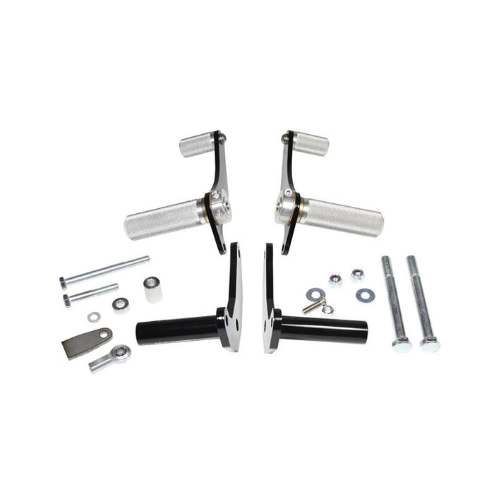 A set of TC Bros. Kawasaki KZ650-KZ750 Forward Controls Kit for a motorcycle.