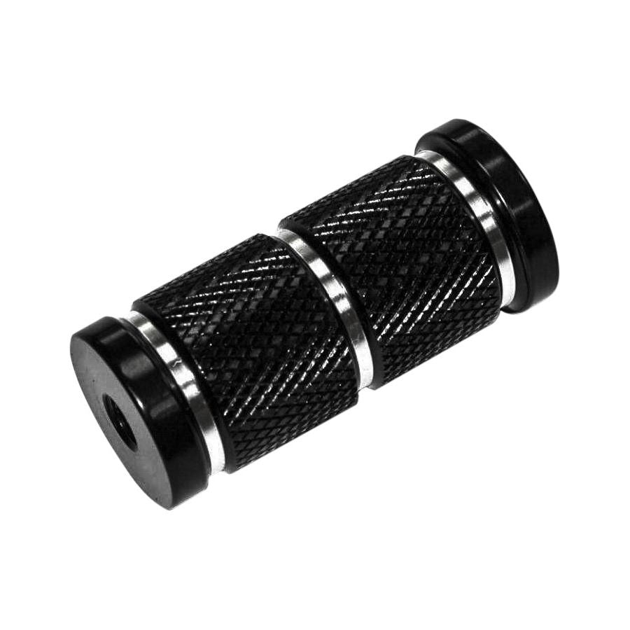 A pair of HardDrive black knurled shift pegs for Harley Models (each) on a white background.