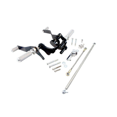 A TC Bros. Sportster Forward Controls Kit for 04-13 for a Harley Davidson Sportster motorcycle with a bolt.