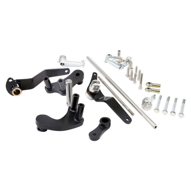 A set of parts for a TC Bros. Sportster Forward Controls Kit (NO PEGS) for 04-13 motorcycle, including screws, bolts and aftermarket TC Bros. pegs.