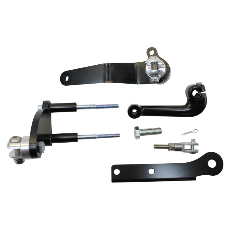 A set of TC Bros. Sportster Mid Controls Kit (NO PEGS) for 91-03 5 Speed parts and hardware for a motorcycle.