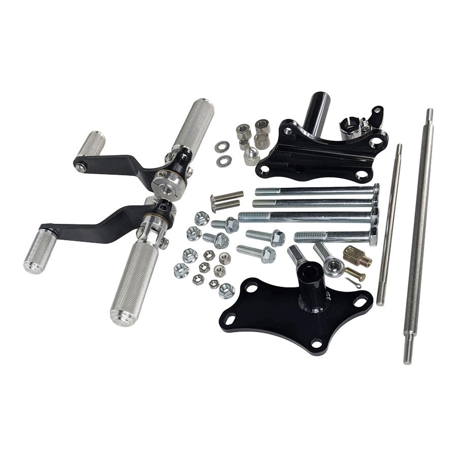 A TC Bros. Sportster Forward Controls Kit for 1986-1990 for a Harley Sportster motorcycle.