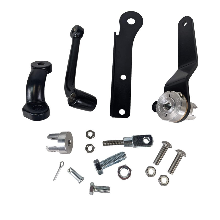 A set of TC Bros. Sportster Mid Controls Kit (NO PEGS) for 1986-1990 4 Speed and hardware for a Harley Sportster, USA Made.