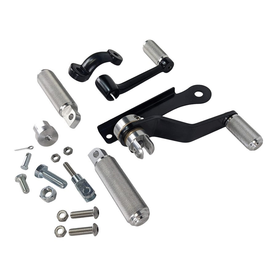 A set of TC Bros. Sportster Mid Controls Kit for 1986-1990 4 Speed bolts, nuts, and bolts for a motorcycle.