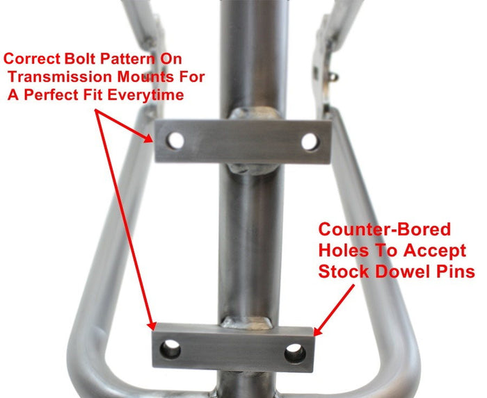 TC Bros. Weld-On Hardtail Kit for 1982-2003 Harley-Davidson Sportster with stock width tire, by TC Bros., includes a steel frame with seat tube and chain stays plus hardware components, all neatly arranged on a white background.