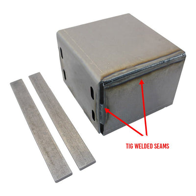 A TC Bros. Battery Box designed specifically for XS650 battery (12N14), made of metal and wood.