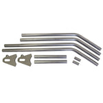 A set of TC Bros. Universal Weld-On Hardtail Frame Kit parts made from tubing for a motorcycle.