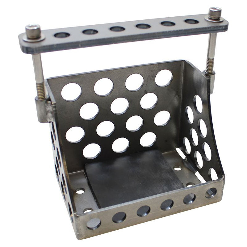 A metal tool holder with holes on it, suitable for TC Bros Holey Battery Box for YTX14AH or 12N14 Series batteries.