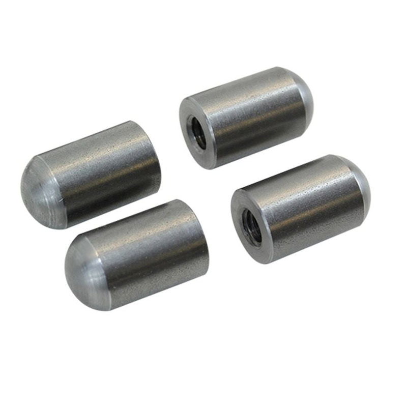 Four TC Bros. Radius Style Threaded 3/8-16 Short Length Steel Bungs on a white background.