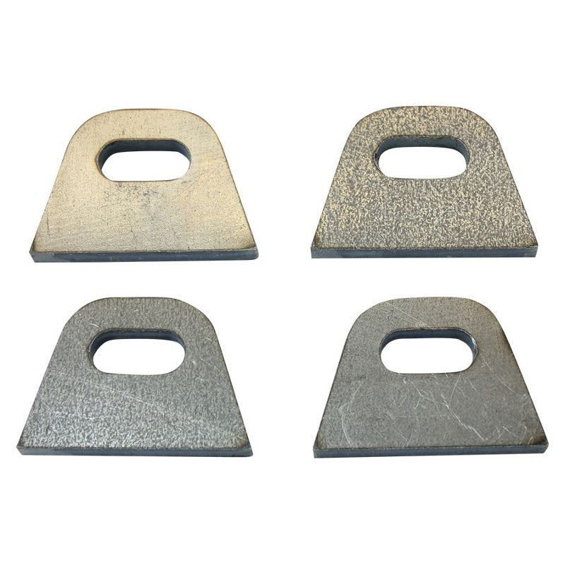 A set of four TC Bros. Weld On Steel Mounting Tabs Style 5 on a white background.