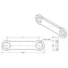 A drawing showing the dimensions of a TC Bros. Heavy Duty Gas Tank Rubber Mounting Kit chain link.