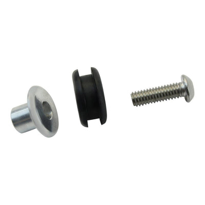 A pair of Heavy Duty Rubber Mounting Straight Tab by TC Bros screws and a bolt on a white background with universal fit.