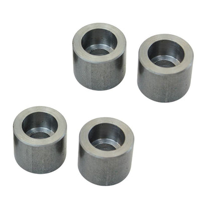 Four Counterbore Steel Bungs for 5/16 Socket Head Bolts by TC Bros on a white background, perfect for a bike mount or welding mounting solution.