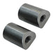 Ten TC Bros. Coped Mounting Bungs with curved ends and threaded holes are shown on a white background beside “COPED” in bold black letters. Ideal for custom fabrication, they deliver a secure fit from TC Bros.