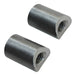 Ten TC Bros. Coped Mounting Bungs with curved ends and threaded holes are shown on a white background beside “COPED” in bold black letters. Ideal for custom fabrication, they deliver a secure fit from TC Bros.