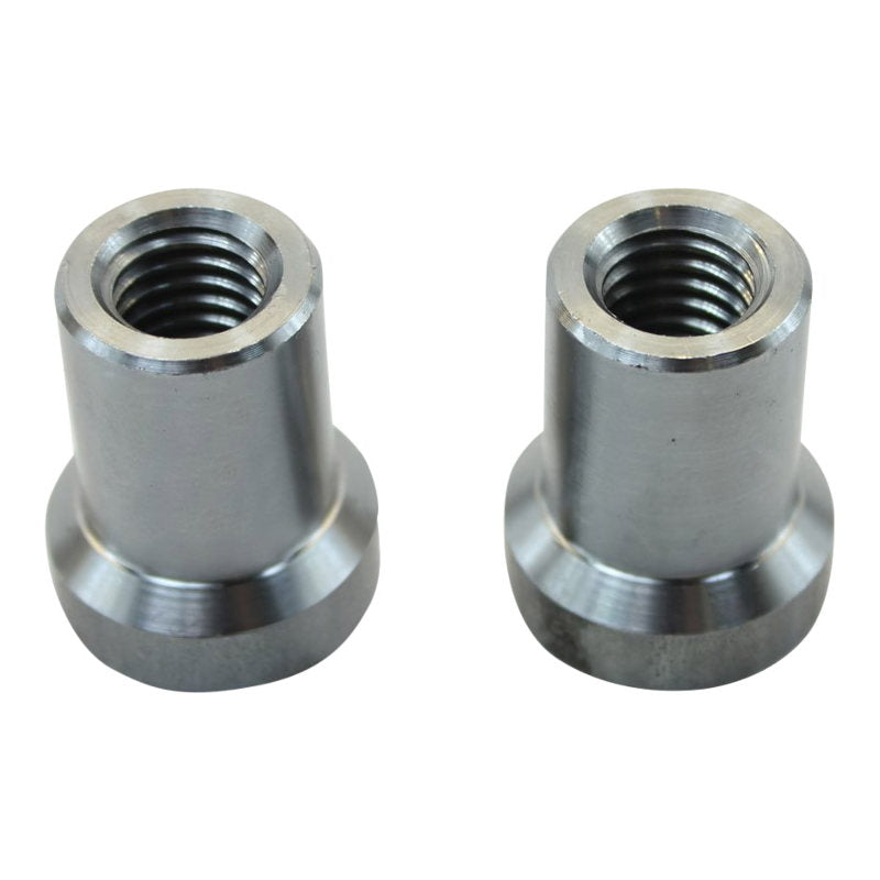 A pair of Steel Handlebar Internal Riser Bungs 1/2-13 Threaded by TC Bros handlebars for welding.