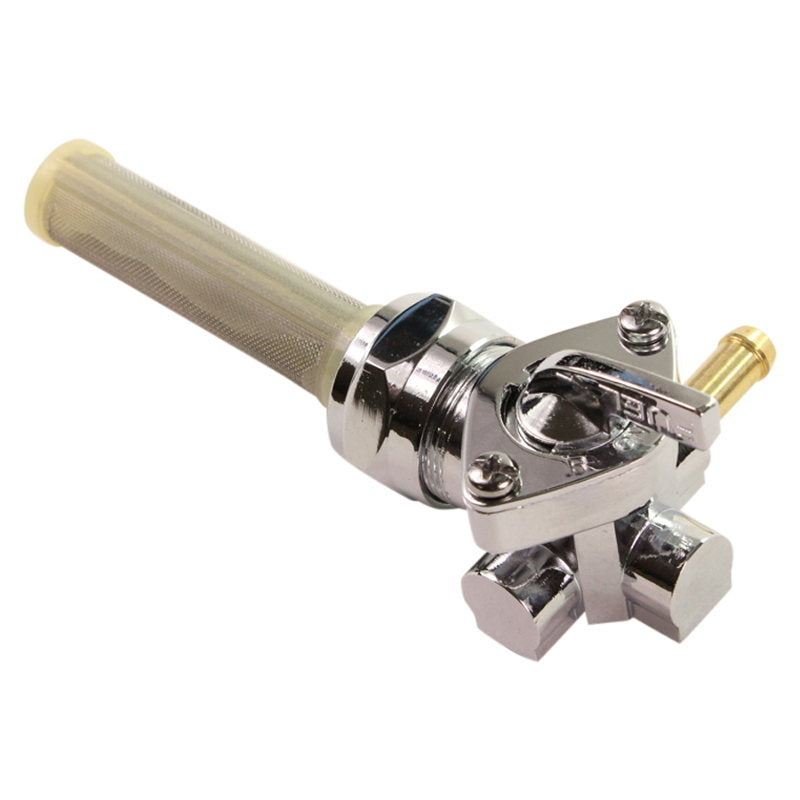 A Moto Iron® 13/16" Female Fuel Valve Petcock 90 Degree with a brass nozzle designed specifically for Harley motorcycles.