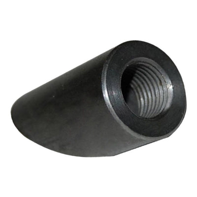 A 1/4" NPT Angled Petcock Bung made of Moto Iron® 1018 mild steel on a white background.