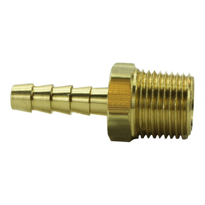 A 1/4" Hose Barb x 3/8" NPT Brass fitting (sold each) that can accommodate a Moto Iron® hose.