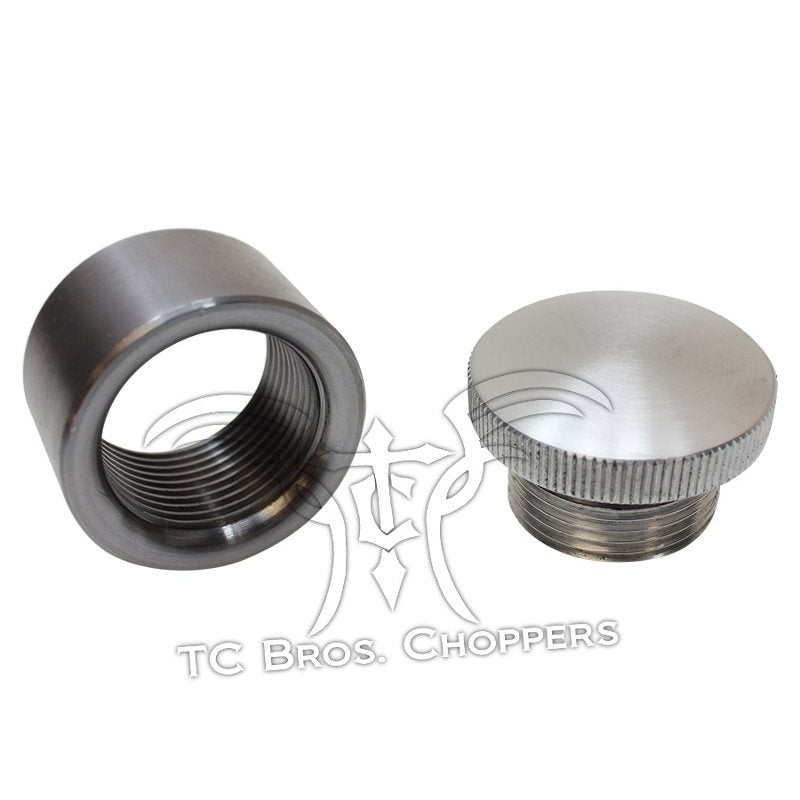 TC Bros. Aluminum Unvented Filler Cap with Bung for Oil or Gas Tanks, also known as choppers, are renowned for their distinctive and unique designs. One important component of these custom motorcycles is the oil tank. TC Bros. Aluminum Unvented Filler Cap with Bung for Oil or Gas Tanks caps are highly sought after accessories that