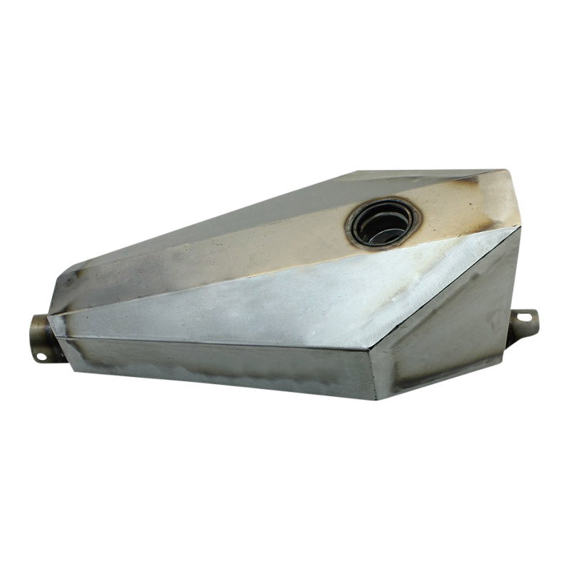 A Wyatt Gatling 2.2 Gal Coffin Chopper Gas Tank, suitable for custom use, displayed on a white background.