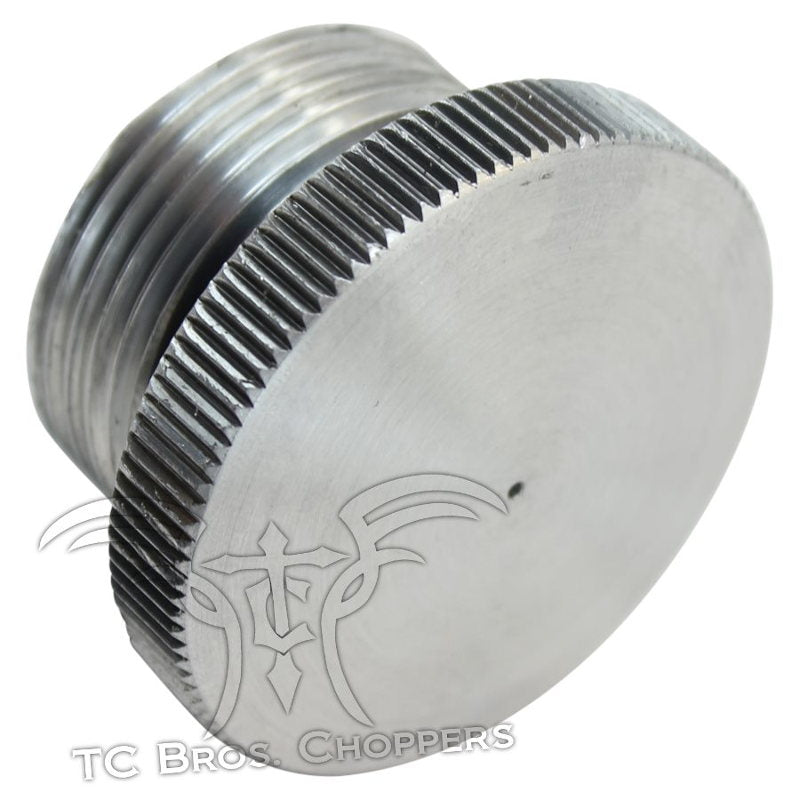 TC Bros. Aluminum Filler Cap for Oil or Gas Tanks - Vented is the stainless steel threaded nut for CNC machined TC boss croppers.