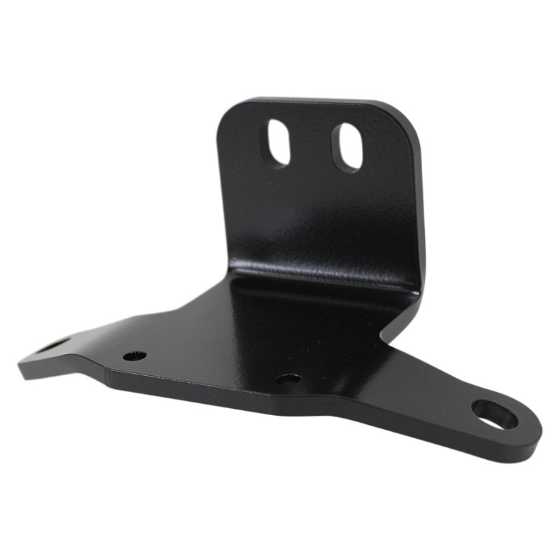 A TC Bros. Sportster Top Motor Mount - Coil Relocation - Fits 1986-2003, a heavy-duty black mounting bracket for a motorcycle, designed for custom Sportsters.