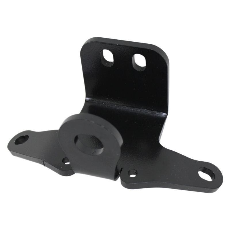 A custom black TC Bros. Sportster Top Motor Mount - Key & Coil Relocation (13/16") - Fits 1986-2003 mounting bracket for heavy-duty top motor mounts, designed specifically for custom Sportsters motorcycles.