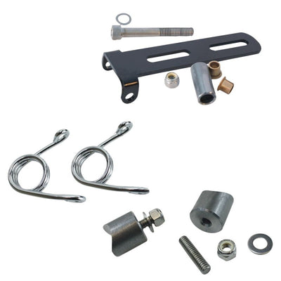 A TC Bros. Solo Seat Mounting Kit (with 3" Torsion Springs), including bolts, nuts, washers and Torsion Springs, for a motorcycle.