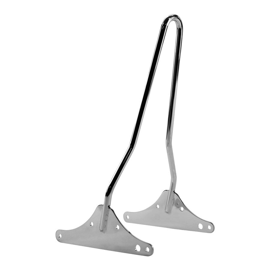 A pair of TC Bros. Dyna 02-05 Sissy Bar Chrome brackets on a white background for a Harley Davidson.