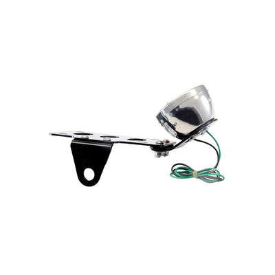 A versatile bracket with a wire attached to it for mounting TC Bros. "Stop" Model A Side Mount Tail Light/License Plate Bracket, such as a tail light or side mount license plate.