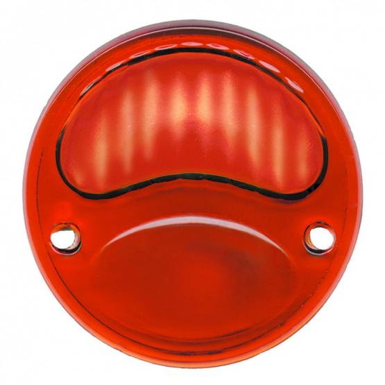A TC Bros. red round light with a Replacement Red Lens For Model A Tail Lights on a white background.