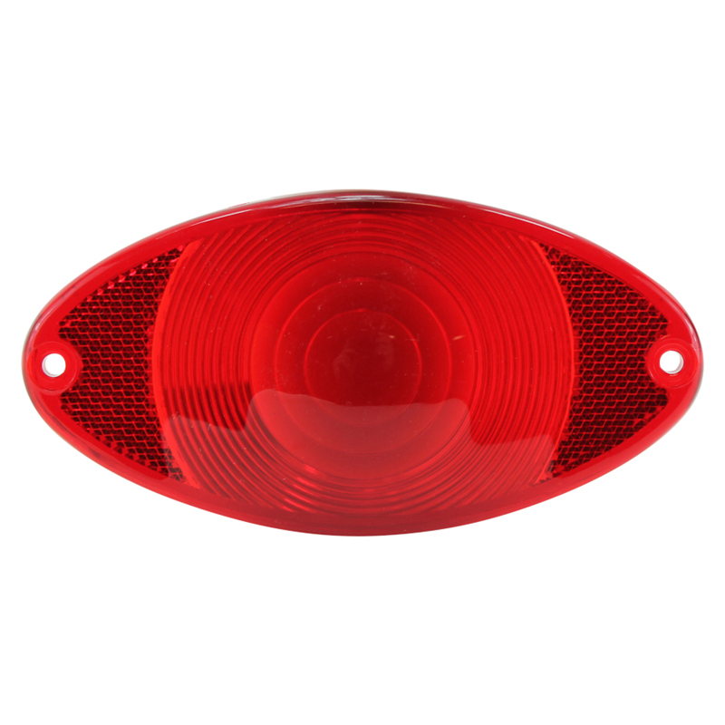 A red tail light on a white background, using a Biker's Choice Replacement Cateye Tail Lamp Lens.